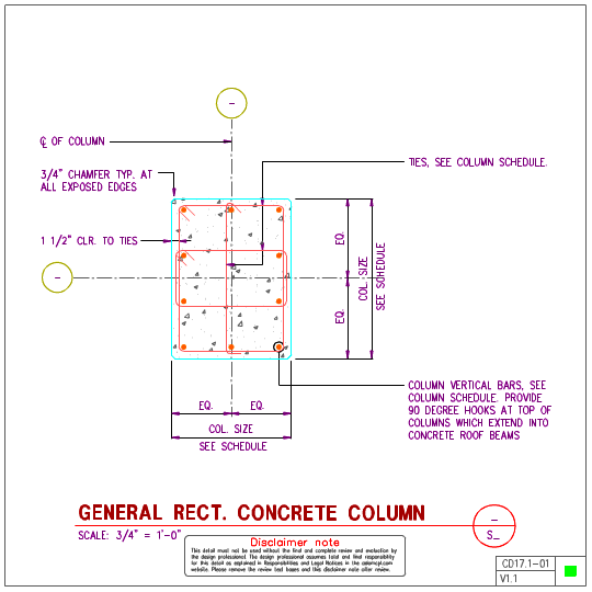 CD17.1 - Rectangular Concrete Columns 12 inch to 16 inch | AxiomCpl ...